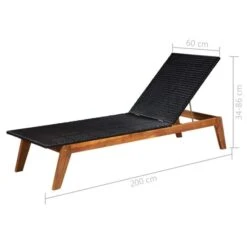 Chaises Longues 2 Pcs Et Table Résine Tressée Et Bois D'acacia -Mobilier De Jardin Soldes chaises longues 2 pcs et table resine tressee et bois d acacia 8719883785363 981557