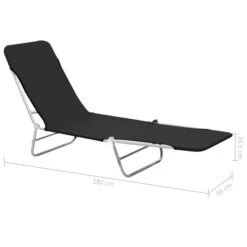 Chaises Longues Pliables 2 Pcs Acier Et Tissu Noir -Mobilier De Jardin Soldes chaises longues pliables 2 pcs acier et tissu noir 3666722327213 978232