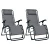 Chaises Pliables De Terrasse 2 Pcs Gris Textilène