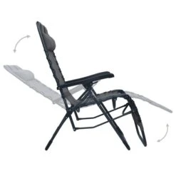 Chaises Pliables De Terrasse 2 Pcs Gris Textilène -Mobilier De Jardin Soldes chaises pliables de terrasse 2 pcs gris textilene 3666722356558 942184