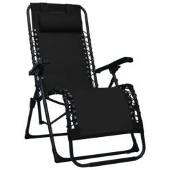 Produits populaires -Mobilier De Jardin Soldes chaises pliables de terrasse 2 pcs noir textilene 3666722356541 942188
