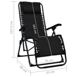 Chaises Pliables De Terrasse 2 Pcs Noir Textilène -Mobilier De Jardin Soldes chaises pliables de terrasse 2 pcs noir textilene 3666722356541 942195