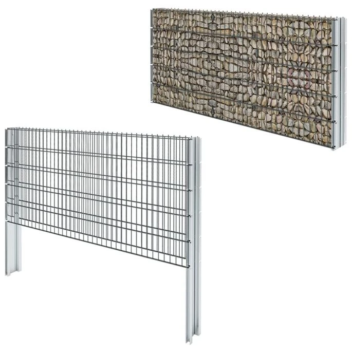 Clôture De Gabion 2D Acier Galvanisé 2,008x1,03m 14m Total Gris 1 Clôture De Gabion 2D Acier Galvanisé 2,008x1,03m 14m Total Gris