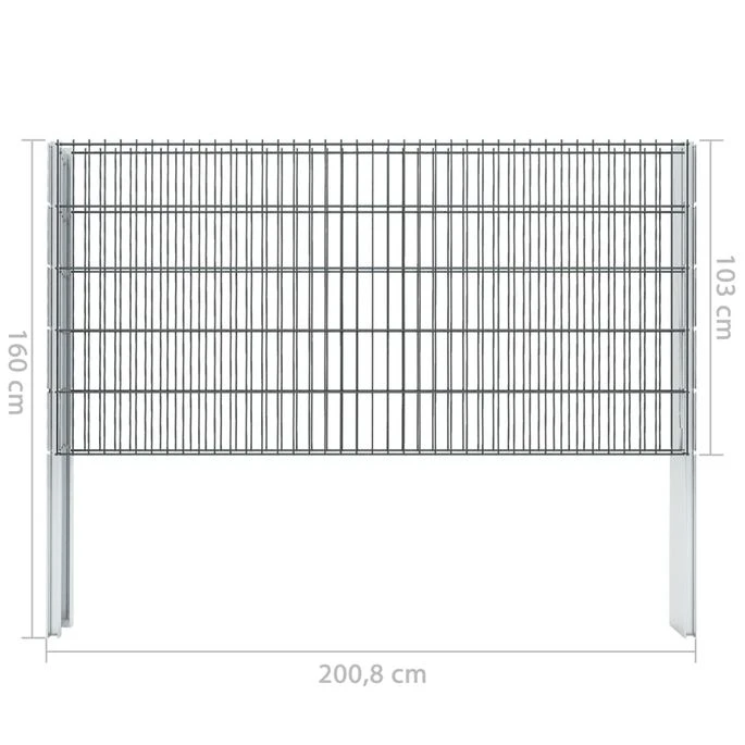 Clôture De Gabion 2D Acier Galvanisé 2,008x1,03m 14m Total Gris 12 Clôture De Gabion 2D Acier Galvanisé 2,008x1,03m 14m Total Gris – Image 12