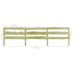 Clôture De Jardin à 3 Rails Pin Imprégné 120 X 510 Cm -Mobilier De Jardin Soldes cloture de jardin a 3 rails pin impregne 120 x 510 cm 8718475717089 1217327