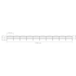 Clôture De Jardin à Dessus En Lance Acier (1,25-1,5)x17 M Noir -Mobilier De Jardin Soldes cloture de jardin a dessus en lance acier 1 25 1 5 x17 m noir 3666722147255 1276902