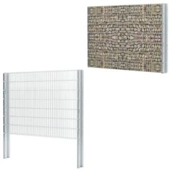 Clôture Gabion 2D Acier Galvanisé 2,008x1,43m 12m Total Argenté