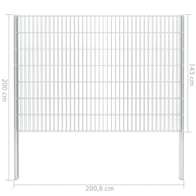 Clôture Gabion 2D Acier Galvanisé 2,008x1,43m 12m Total Argenté 12 Clôture Gabion 2D Acier Galvanisé 2,008x1,43m 12m Total Argenté – Image 12
