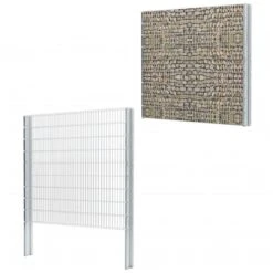 Clôture Gabion 2D Acier Galvanisé 2,008x1,83m 8 M Total Argenté