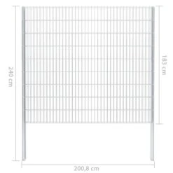 Clôture Gabion 2D Acier Galvanisé 2,008x1,83m 8 M Total Argenté -Mobilier De Jardin Soldes cloture gabion 2d acier galvanise 2 008x1 83m 8 m total argente 8718475553601 1341547