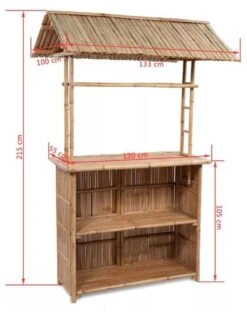 Comptoir De Bar Et 2 Tabourets Bambou Clair Kyca -Mobilier De Jardin Soldes comptoir de bar et 2 tabourets bambou clair kyca 3666722580113 257794