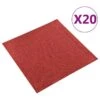 Dalles De Tapis De Sol 20 Pcs 5 M² 50x50 Cm Rouge