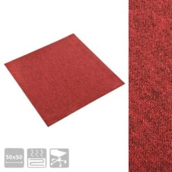 Dalles De Tapis De Sol 20 Pcs 5 M² 50x50 Cm Rouge -Mobilier De Jardin Soldes dalles de tapis de sol 20 pcs 5 m 50x50 cm rouge 8720286065563 1172211