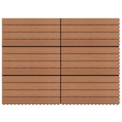 Dalles WPC 60x30 Cm 6 Pcs 1m² Marron