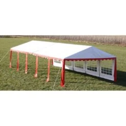 Dessus De Tente De Réception Avec Panneaux 10x5m Rouge Et Blanc -Mobilier De Jardin Soldes dessus de tente de reception avec panneaux 10x5m rouge et blanc 3666722779838 1219148