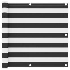 Écran De Balcon Anthracite Et Blanc 90x500 Cm Tissu Oxford