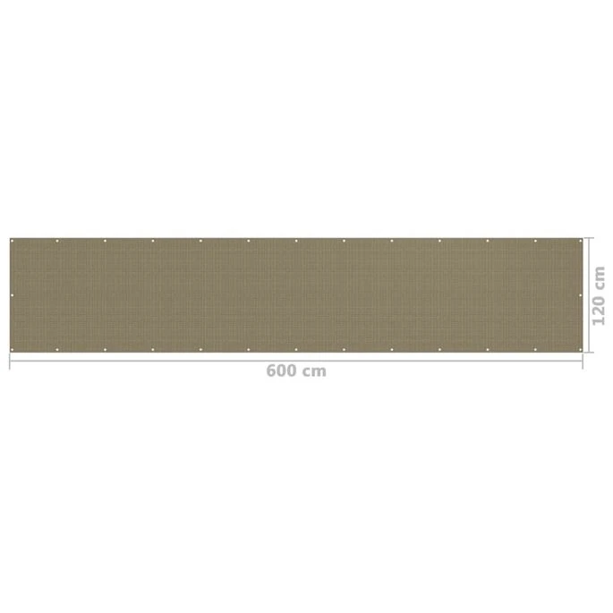 Écran De Balcon Taupe 120x600 Cm PEHD 5 Écran De Balcon Taupe 120x600 Cm PEHD – Image 5