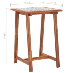 Ensemble De Bar D'extérieur 3 Pcs Carreau Mosaïque Et Acacia -Mobilier De Jardin Soldes ensemble de bar d exterieur 3 pcs carreau mosaique et acacia 8719883808864 1277238