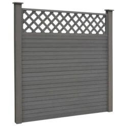 Ensemble De Clôture WPC 5 Carré 872x185 Cm Gris -Mobilier De Jardin Soldes ensemble de cloture wpc 5 carre 872x185 cm gris 3666722187961 1202245