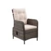Fauteuil De Jardin Inclinable En Acier Et Résine Tressée - Assise Et Dossier Avec Coussins - 72,5 X 60,5 X H.95,5 Cm - Couleur Roti