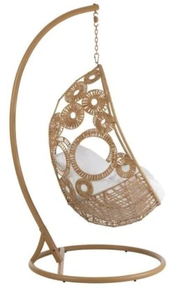Fauteuil Suspendu Avec Coussins Aluminium Et Roseau Beige Ila -Mobilier De Jardin Soldes fauteuil suspendu avec coussins aluminium et roseau beige ila 5400924207175 1336083