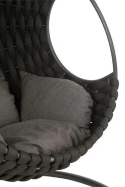 Fauteuil Suspendu Avec Coussins Métal Noir Vega -Mobilier De Jardin Soldes fauteuil suspendu avec coussins metal noir vega 5400924216313 1336039