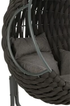 Fauteuil Suspendu Avec Coussins Métal Noir Vega -Mobilier De Jardin Soldes fauteuil suspendu avec coussins metal noir vega 5400924216313 1336040
