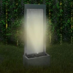 Fontaine De Jardin Argenté 39x22x108,5 Cm Acier Inoxydable