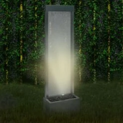 Fontaine De Jardin Argenté 46x24x150 Cm Acier Inoxydable