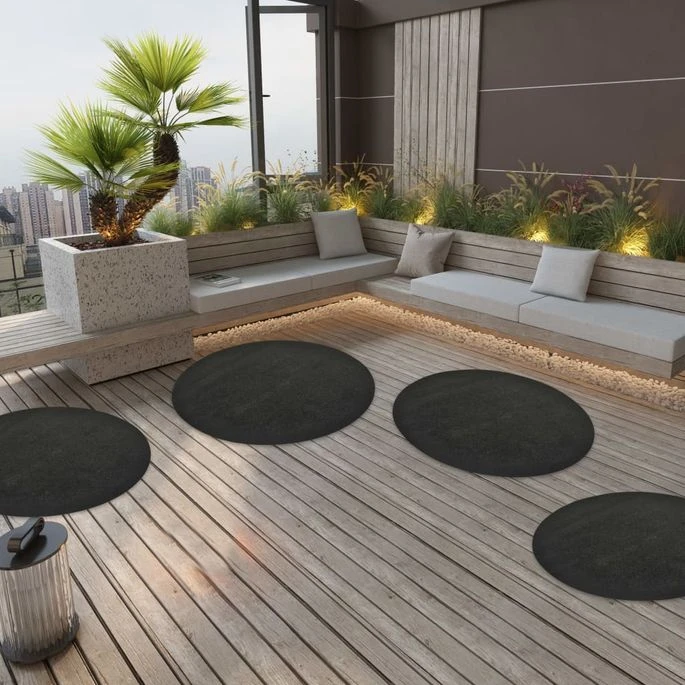 Gazon Artificiel Avec Picots Dia.130 Cm Anthracite Rond 1 Gazon Artificiel Avec Picots Dia.130 Cm Anthracite Rond