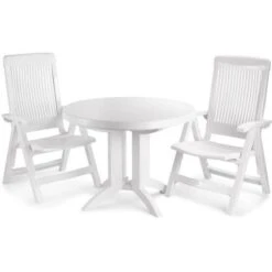 GROSFILLEX Fauteuil Dossier Réglable Fidji 3 - Blanc -Mobilier De Jardin Soldes grosfillex fauteuil dossier reglable fidji 3 blanc 3100038008560 597565