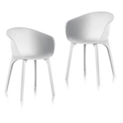 IDEA Lot De 2 Chaises De Jardin Diva Blanc