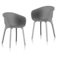 IDEA Lot De 2 Chaises De Jardin Diva Gris