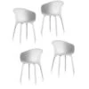 IDEA Lot De 4 Chaises De Jardin - Diva - Blanche