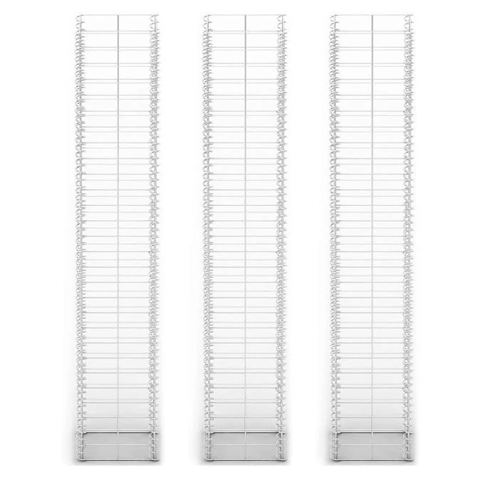 Jeu De Panier De Gabion 3 Pcs Fil Galvanisé 25 X 25 X 150 Cm 3 Jeu De Panier De Gabion 3 Pcs Fil Galvanisé 25 X 25 X 150 Cm – Image 3