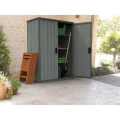 KETER Armoire De Rangement En Résine 1560L Pour Le Jardin - 138x80,5x185cm - Gris -Mobilier De Jardin Soldes keter armoire de rangement en resine 1560l pour le jardin 138x80 5x185cm gris 7290106929616 515709