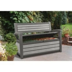 KETER Coffre-banc Jardin En Résine Brossium - 227 L - Gris -Mobilier De Jardin Soldes keter coffre banc jardin en resine brossium 227 l gris 7290106936300 515690