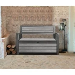 KETER Coffre-banc Jardin En Résine Brossium - 227 L - Gris -Mobilier De Jardin Soldes keter coffre banc jardin en resine brossium 227 l gris 7290106936300 515691