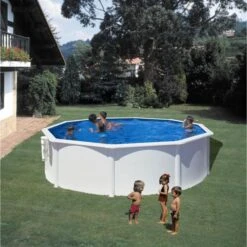 Kit Piscine Hors Sol Acier GRE - 480 X 122 Cm - Ronde (Livrée Avec Un Filtre A Cartouche Et Un échelle)