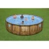 Kit Piscine Hors Sol BESTWAY - Power Steel- 488 X 122 Cm - Ronde (Livrée Avec Filtre A Cartouche, Bâche, échelle Et Diffuseur)