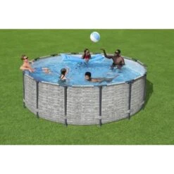Kit Piscine Hors Sol Tubulaire BESTWAY Steel Pro Max - 427 X 122 Cm - Ronde (Livrée Avec Pompe De Filtration, échelle + Bâche) -Mobilier De Jardin Soldes kit piscine hors sol tubulaire bestway steel pro max 427 x 122 cm ronde livree avec pompe de filtration echelle bache 6941607311561 1306088
