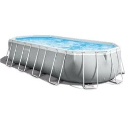 Kit Piscine Intex Prism Frame - Ovale Tubulaire - (l)6,10 X (l)3,05 X (h)1,22m