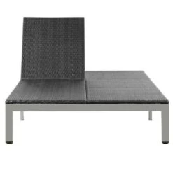 Lit De Jardin à Roues Résine Noire Et Pieds Métal Gris Nubi -Mobilier De Jardin Soldes lit de jardin a roues resine noire et pieds metal gris nubi 3666722614610 387060