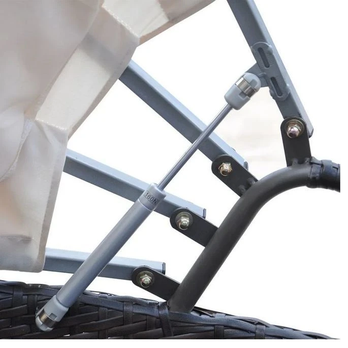 Lit De Jardin Avec Auvent Résine Tressée Marron Velass 3 Lit De Jardin Avec Auvent Résine Tressée Marron Velass – Image 3