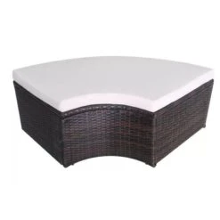 Lit De Jardin Avec Toit Et Table Résine Tressée Marron Velass -Mobilier De Jardin Soldes lit de jardin avec toit et table resine tressee marron velass 8718475501831 384442