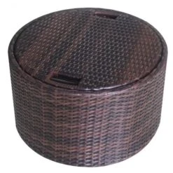 Lit De Jardin Avec Toit Et Table Résine Tressée Marron Velass -Mobilier De Jardin Soldes lit de jardin avec toit et table resine tressee marron velass 8718475501831 384443