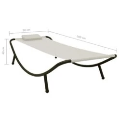 Lit De Jardin Crème 200x90 Cm Acier 2 -Mobilier De Jardin Soldes lit de jardin creme 200x90 cm acier 3666722528269 554123