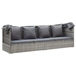 Lit De Jardin Et Toit Gris Mélangé Résine Tressée 19 Lit De Jardin Et Toit Gris Mélangé Résine Tressée -Mobilier De Jardin Soldes lit de jardin et toit gris melange resine tressee 3666722323727 981895