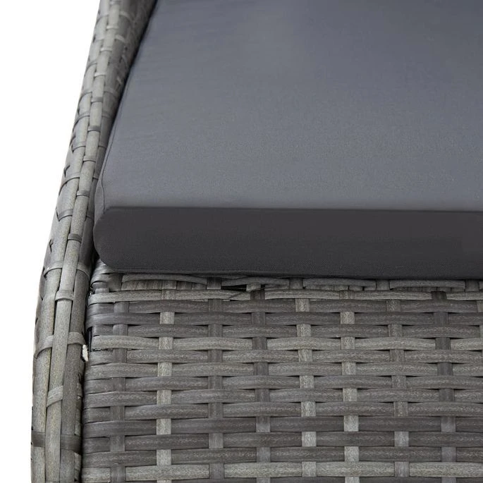 Lit De Jardin Gris 200x139 Cm Résine Tressée 6 Lit De Jardin Gris 200x139 Cm Résine Tressée – Image 6