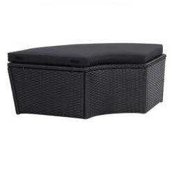 Lit De Jardin Modulable à Auvent Résine Et Tissu Noir Velass -Mobilier De Jardin Soldes lit de jardin modulable a auvent resine et tissu noir 8719883868196 400437